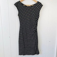 Loft Womens Dress Sleeveless Striped with Ruching X-Small