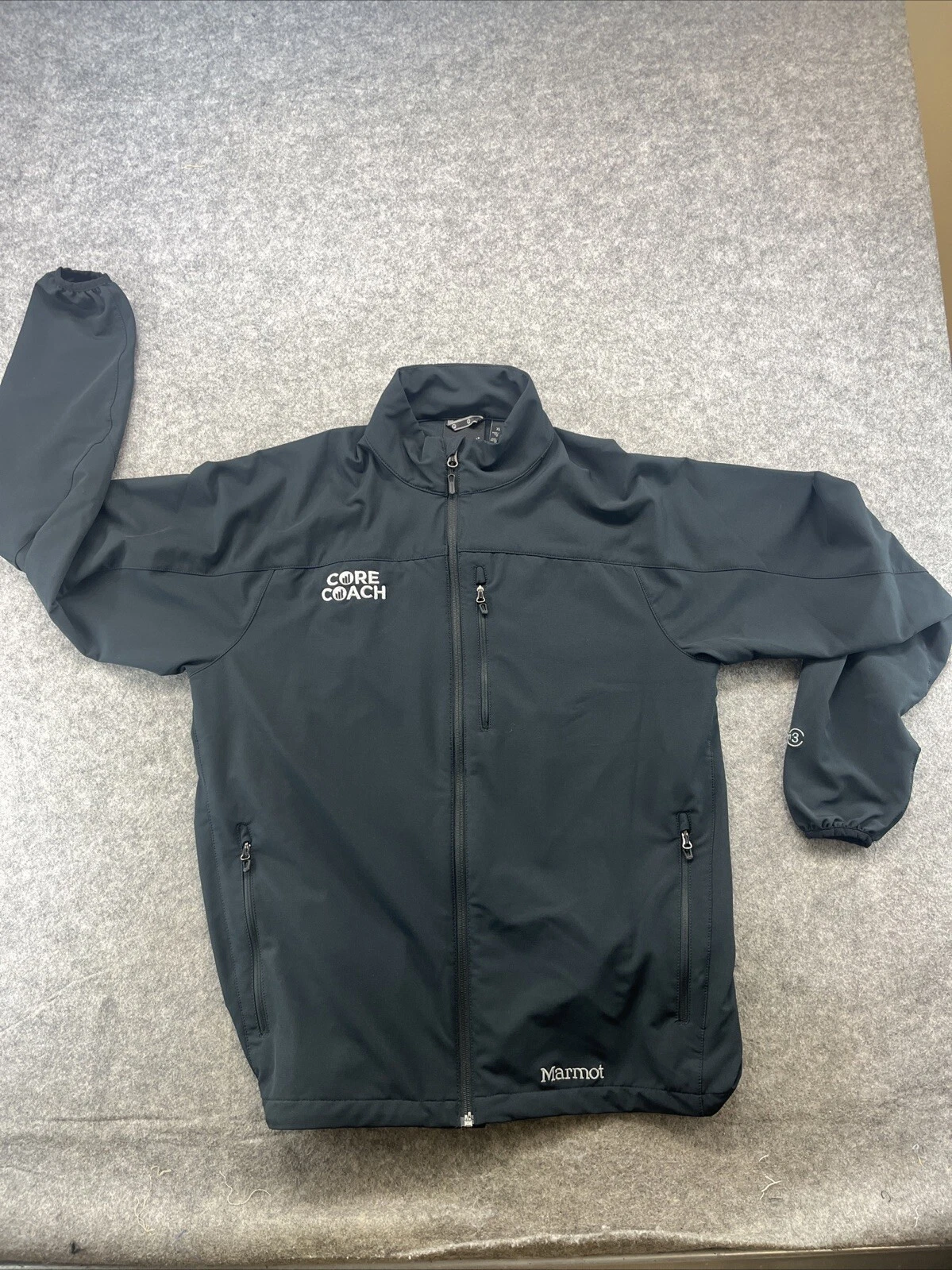 Marmot Men’s Tempo Jacket SZ XL Gray Chest Logo Water Repellant Breathable 98260