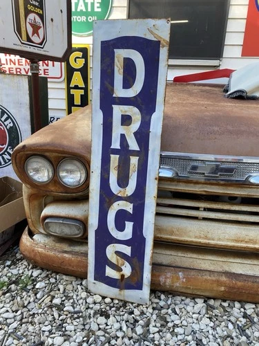 Antique Vintage Old Style Drugs Pharmacy Sign!!