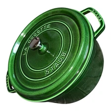 STAUB CAST IRON 4 Qt Round Dutch Oven Basil Brand New In Box