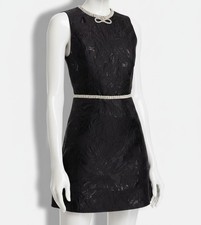 Alice + Olivia Women's Black Ellis Brocade A Line Dress Size 10