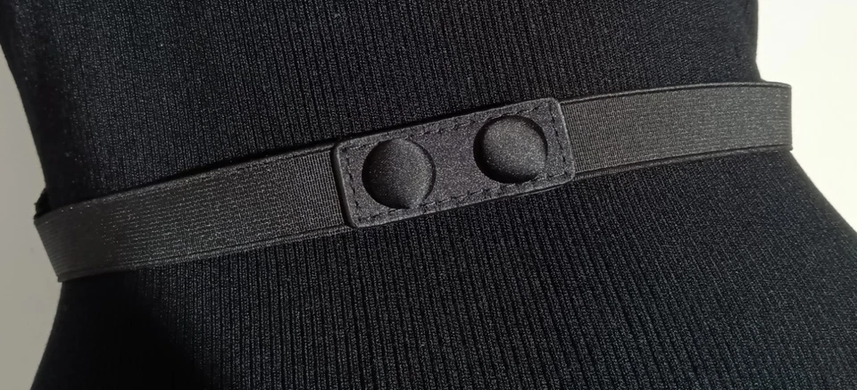 White House Black Market Black Belt 女式闪亮 35 英寸假日派对全新无标签/BOHO/M — 第 3/4 张图片