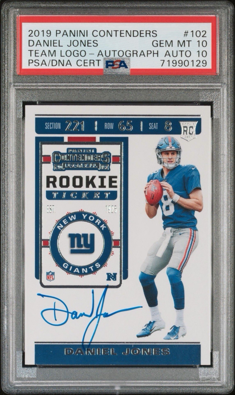 Daniel Jones Panini Contenders #102 Autograph