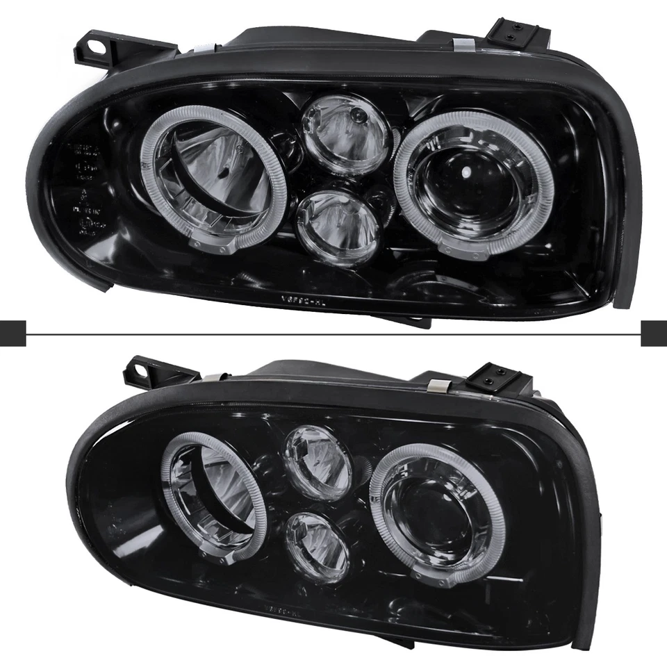Smoke Projector Headlights Fits 1993-1998 Volkswagen Golf MK3 Lamps Left+Right - Imagem 4 de 4