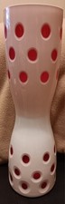 Vintage Cranberry Glass Bohemian Art Glass Tall Vase 12