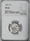 1935-P  5C BUFFALO NICKEL  "PHILADELPHIA MINT"   NGC MS66 #8344657-014