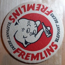 FREMLINS - ELEPHANT BEERS - VINTAGE DOUBLE SIDED BEER MAT - GOOD CONDITION