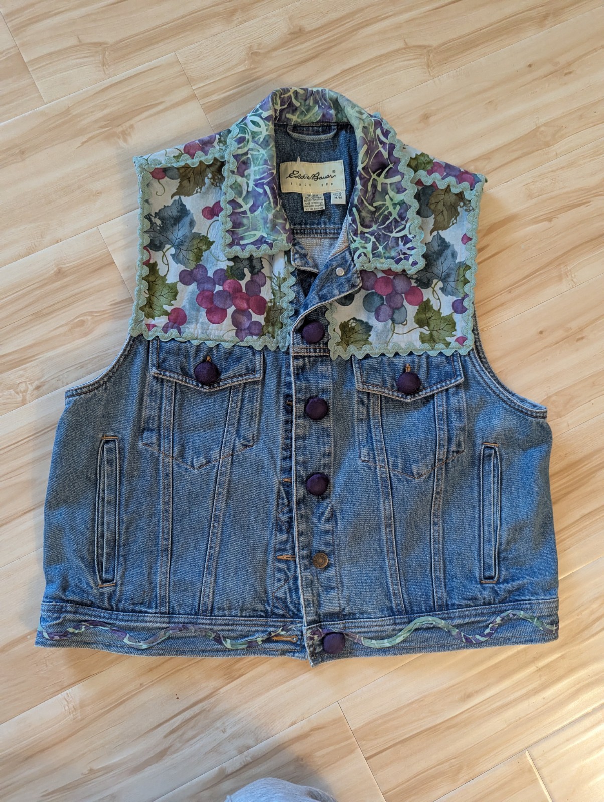 Custom Made Premium Patchwork Buttons Trucker Den… - image 2