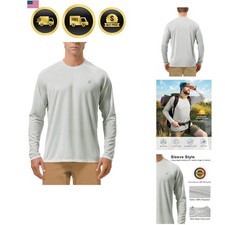 Mens UPF 50 UV Sun Protection Shirts Outdoor Long Sleeve SPF Rash Guard for ...