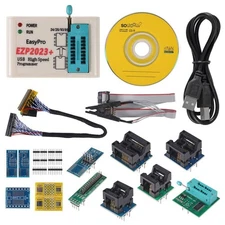 EEPROM EZP2023 Flash Bios USB API Programmer Kit Set with 12 Adapter White for 2