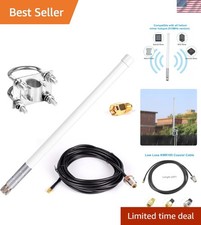 Waterproof 5.8dBi Lora 915MHz Fiberglass Antenna with 20Ft Low Loss Cable for...
