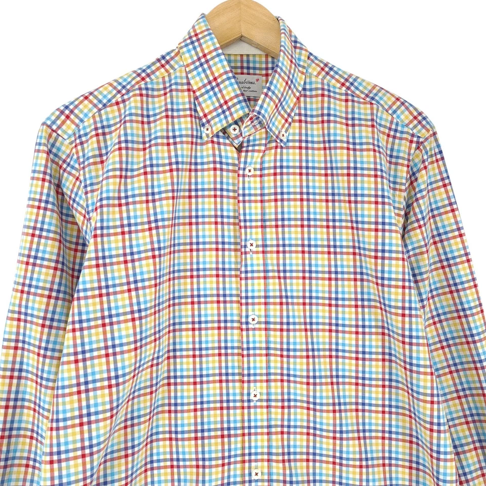 Camicia Da Uomo Stenstroms Classica A Quadri UU5 Taglia 40 15.3/4 - Immagine 2 di 4