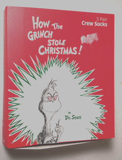 How The Grinch Stole Christmas Max Youth 3 Pair Pack Crew Socks Novelty Set NEW