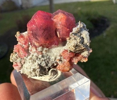 TOP Color /Gem/ Pink Raspberry Grossular Garnet Specimen From Mexico