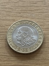 2016 Shakespeare Tragedies £2 Two Pound Coin Skull and Rose Circulated