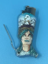 Toker Poker Lighter Sleeve Smoking Tool  CLIPPER STYLE  ~ BLUE Stoner Girl ~