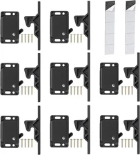 RV Drawer Latches and Catches, 8 Pack Cabinet Door Black 