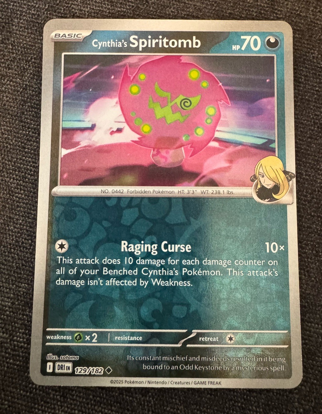 Cynthia's Spiritomb 129/182 (REVERSE HOLO) Pokemon TCG: Destined Rivals