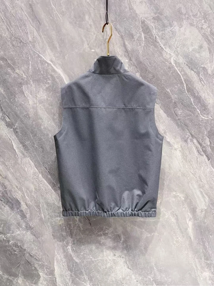 Brunello Cucinelli Men's Business Casual Classic Pocket Reversible Vest Gray New - Image 2 of 4