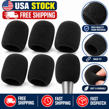 6PCS Microphone Foam Windscreen Covers Black Sponge Mic Pop Filter Handheld
