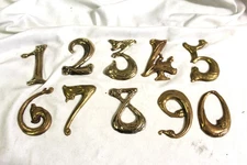 Bronze House Numbers ,After Hector Guimard design , Lost wax Castings , Each