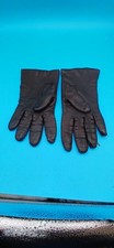 Vintage Italian Leather Gloves Knit Lined Made in Italy Women's Medium Brown