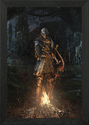 Bonfire in the Shrine Framed Wall Art Poster Canvas Print Picture