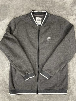 RVCA Stephen Powers Bomber Jacket Mens Zip Up Large Charcoal Gray Cotton Blend