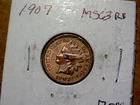 Red/Brown 1907 Brilliant Uncirculated 4 Diamonds Indian Head Penny D15