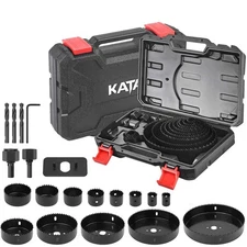 Hole Saw Set 20PCS Hole Saw Kit with 3/4"-6"(19-152mm) 13PCS Saw Blades, 2 Ma...