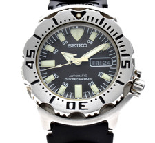 SEIKO SKX779 7S26-0350 Black Monster Automatic Mens Diver Watch 200m 42mm Rubber