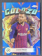 Lionel Messi 2023-24 Topps Chrome UCC Golazo Blue Refractor /150 #GL-5