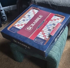  Scrabble Luxury Edition with Rotating Wooden Game Board WS Game Company 