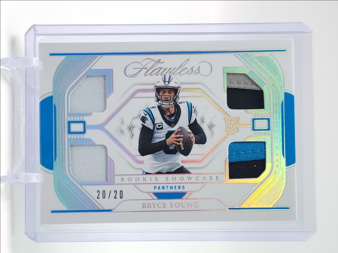 Bryce Young Panini Flawless Rookie Showcase Relics #RSBYG Silver