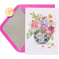 Papyrus Blank Card Flowers   Multi-purpose Birthday, Get Well, Friendship Etc.