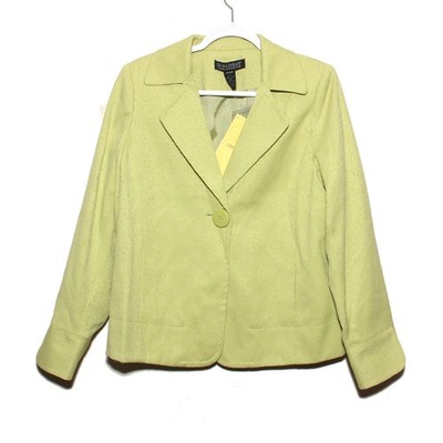 Dialogue by QVC Green Blazer Jacket Size Medium Cotton Blend NWT