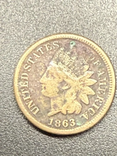 1863 Indian Head Cent “Fatty” Civil War Penny – Early Type – Great Album Filler