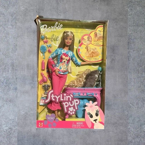 NEW 2002 Barbie Stylin’ Pup Doll Mattel Playset Vintage Figure Collection Toy