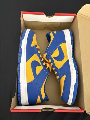 Original Nike Dunk Low UCLA Men's Sneakers Blue/Yellow, Size 8.5, DD1391-402 New