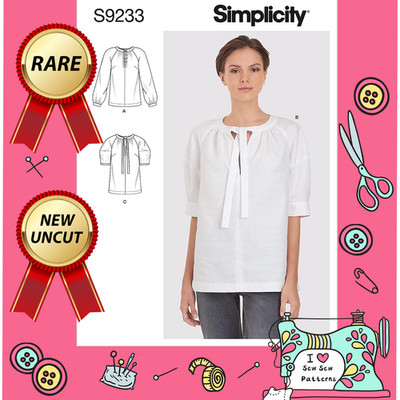 SIMPLICITY S9233 H5 MISSES TUNIKA ARBEIT TOPS Schnittmuster Größen 16-24 2 Stile