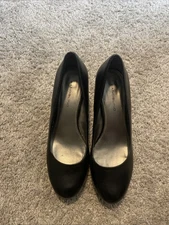 Bandolino Womens MyOne Sz 7.5 M Black Patent Leather 2” Career Pumps
