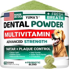 Dog Dental Powder 60 Scoops Breath Freshener - Tartar Plaque Control