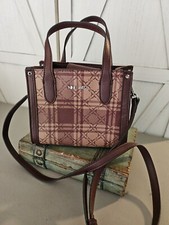 NINE WEST Candance Plum & Tan Mini Tote Crossbody Handbag, Purse, Clutch
