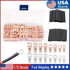 140x Copper Wire Lugs Battery Cable Ends Terminal Connectors Assortment Kit SALE