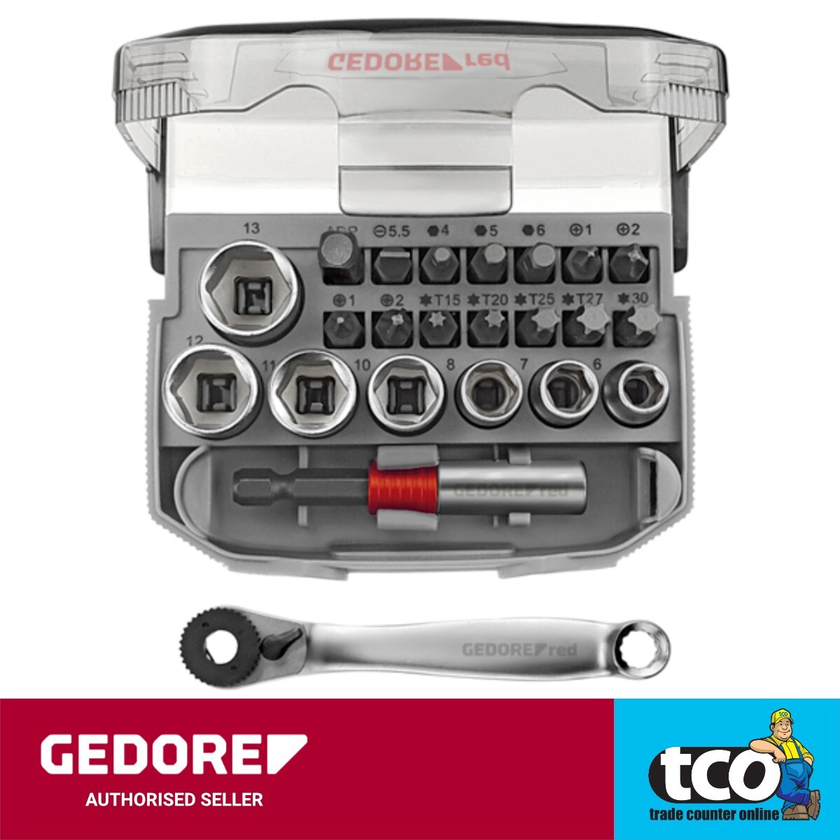 BGS Verlengings-, adapter- en scharnierset 17 delig