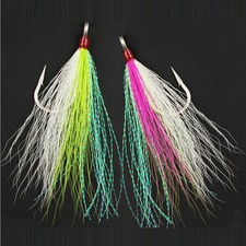 Bucktail Teasers Fishing Hook Saltwater Fishing Plugs Lures Buck Tail Fluck Rig