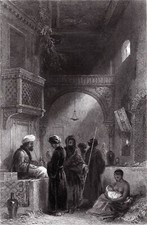 IL VENDITORE DI OPPIO ,  di  MÜLLER  , incisione, 1846, PASSEPARTOUT