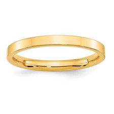 10k Yellow Gold 2.5mm Standard Weight Flat Comfort Fit Wedding Band Ring Size 7