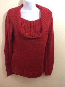 Cato Red Sweater Womens Size Large Christmas Bling Holiday Cowl Neck Sequins | eBay