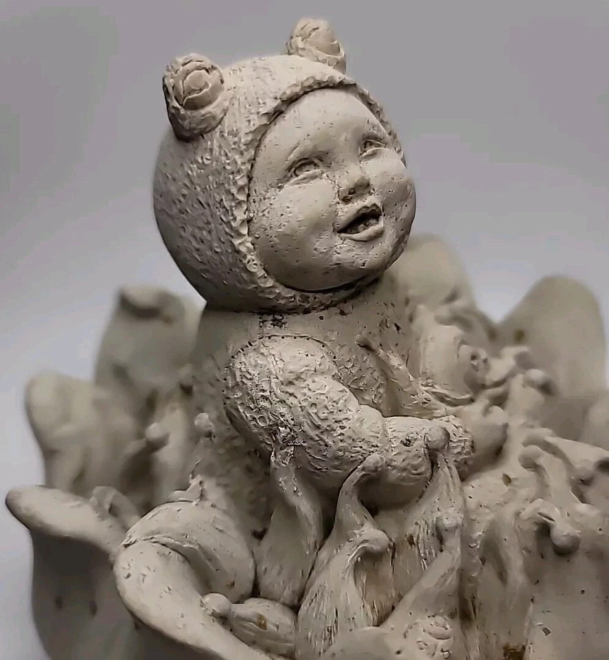 Pesado 1998 Carruth Stone Pixie Fairy bebé jardín escultura Foto 3 de 4